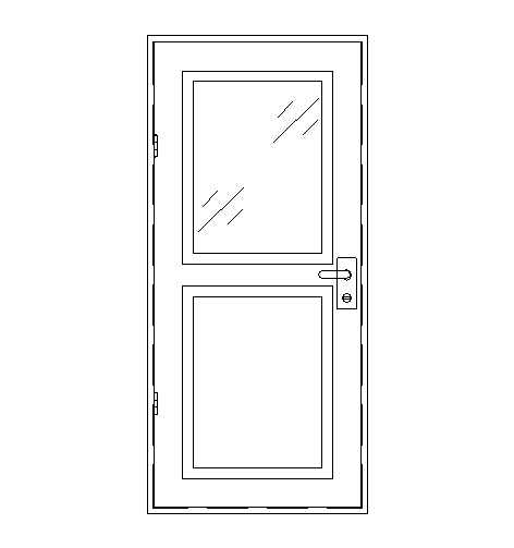铝质单扇玻璃舱室门(QLM347型)